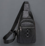 Men’s & Women’s Retro Leather Crossbody Chest Bag 🎒 – Vintage Style Sling Shoulder Bag