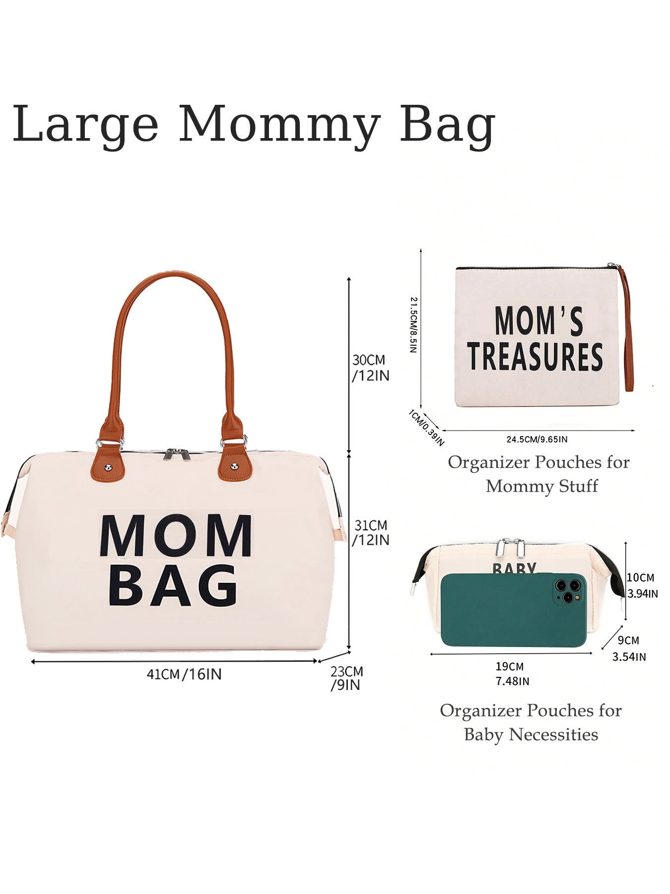 Women’s Weekender Travel Duffel Bag – 3PCS Set Carry-On Tote, Gym & Mom Bag