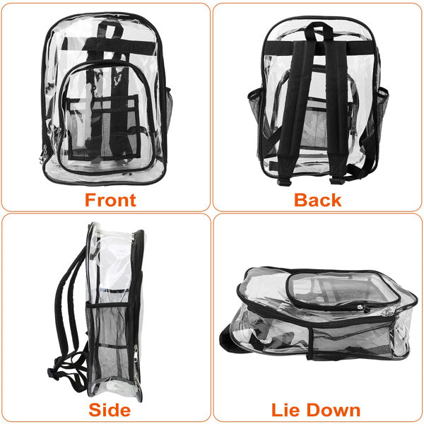 Large Transparent School Bag – Clear Backpack for School, Stadium, Travel & Events