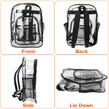 Large Transparent School Bag – Clear Backpack for School, Stadium, Travel & Events