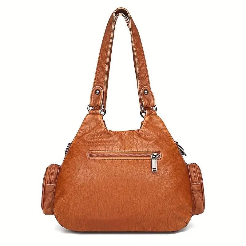 Vintage High-Quality Leather Luxury Handbag – Elegant Shoulder & Tote Bag for Women