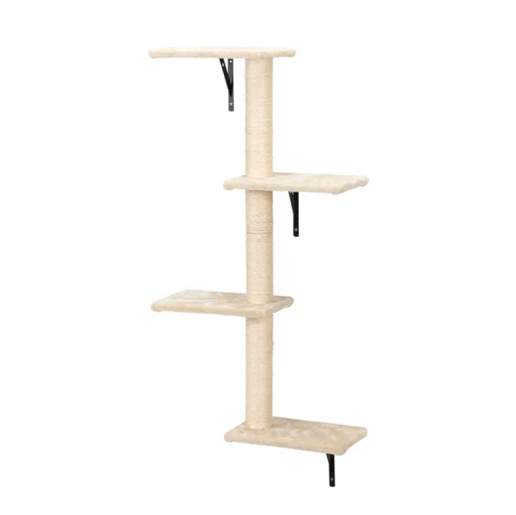 5-Piece Wall-Mounted Cat Climber Set – Floating Cat Shelves, Perches & Scratching Posts, Modern Activity Tree Furniture