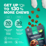 Probiotics for Dogs – 180 Chews with Digestive Enzymes for Gut Health, Immunity, Yeast Balance & Allergy Relief
