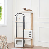 Modern Multi-Level Cat Condo with Cave, Perch & Dual Scratching Posts