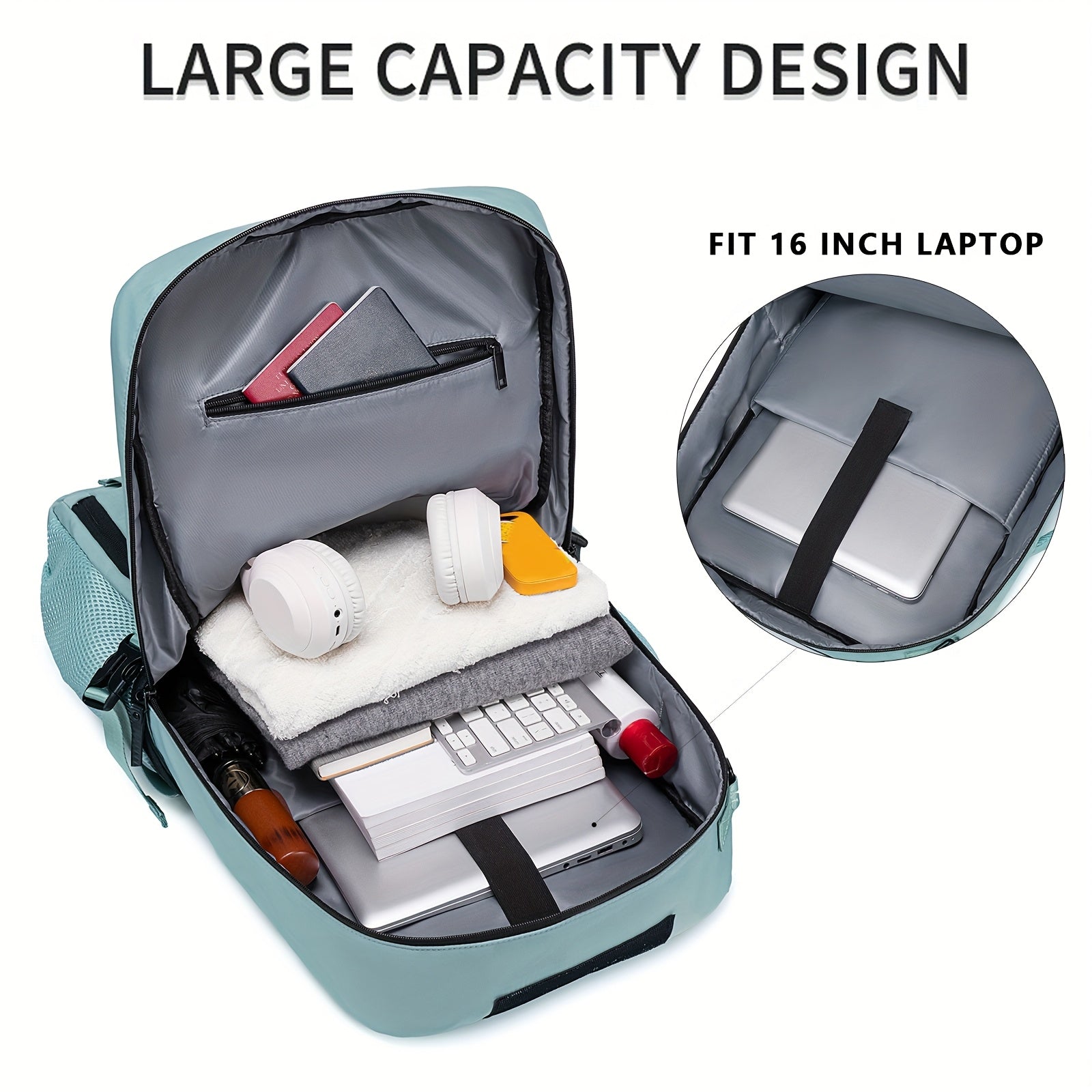 2025 New Multi-Functional 16″ Laptop Travel & Business Backpack for Men & Women – Large Capacity with Shoe Pocket & Crossbody Straps 🎒