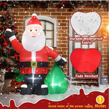 6 Ft Lighted Christmas Inflatable Decoration – Inflatable Santa Claus with Large Gift Bag, Funny Blow-Up Yard Decor with Built-in LED Lights