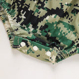 Baby Girls 4th of July Romper – Sleeveless Camouflage Bodysuit, Independence Day Outfit