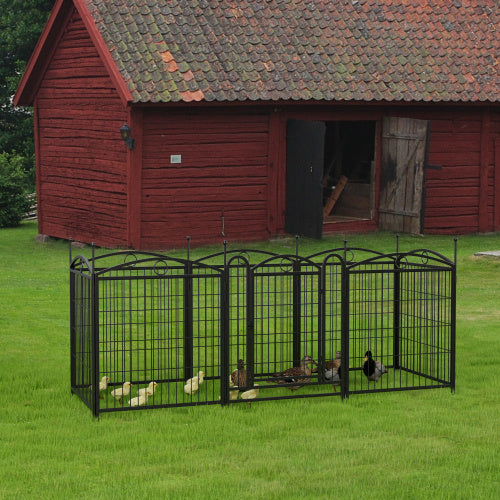 32″ 8-Panel Metal Dog Fence – Heavy Duty Outdoor Pet Playpen for Dogs, Cats & Small Animals