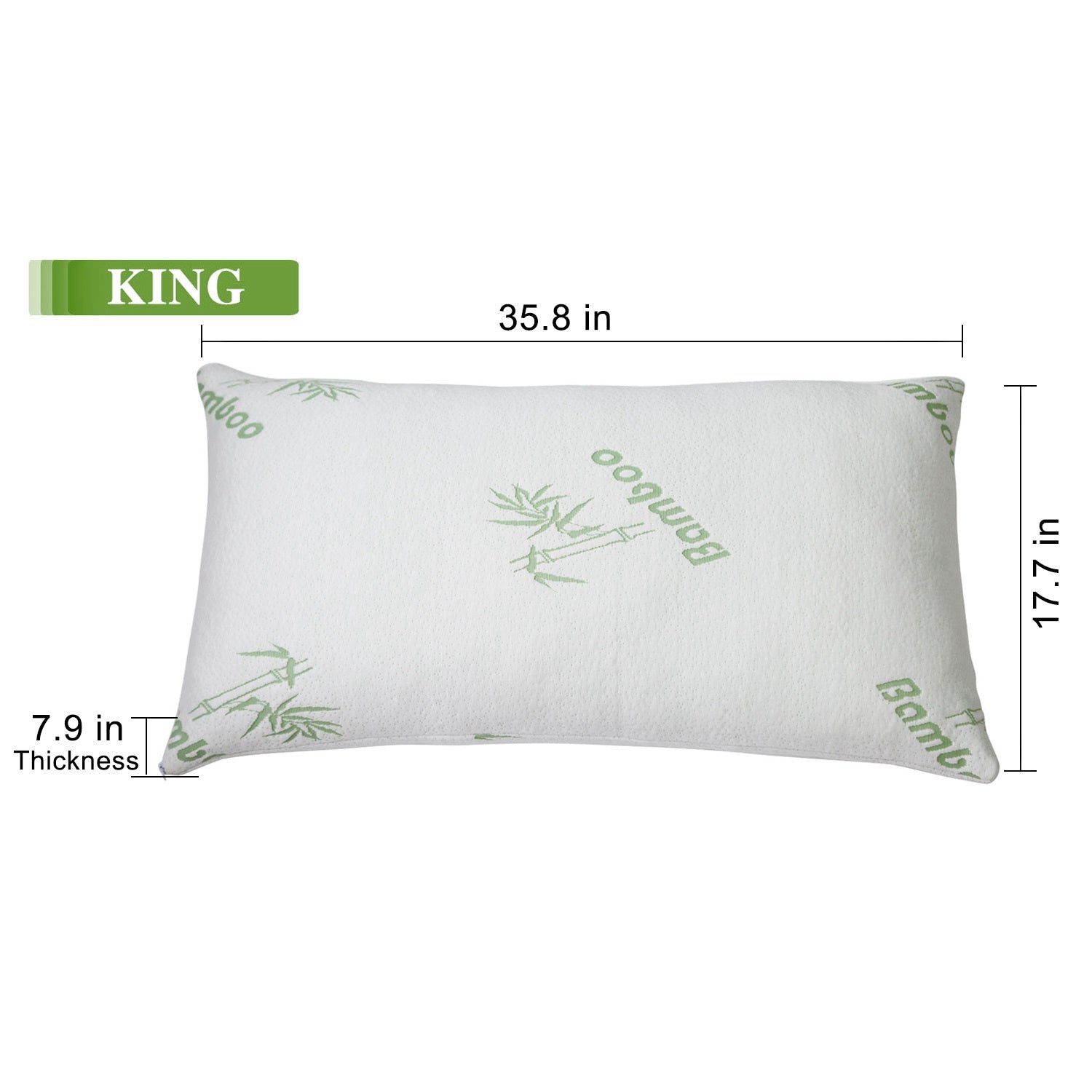 Bamboo Memory Foam Pillow – Cooling Shredded Memory Foam with Washable Bamboo-Blend Cover, Removable and Hypoallergenic