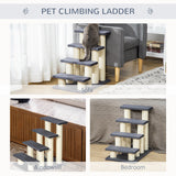 PawHut Cat Tree with 4 Steps – Stair-Shaped Climbing Furniture with Sisal Scratching Posts for Indoor Cats & Small Dogs