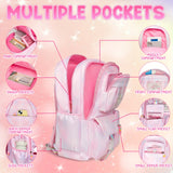 Sanrio My Melody Large Capacity Backpack Set – Includes Backpack, 6 Badge Pins & Stationery Set