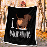 3D Printed Reversible Wiener Dog Fleece Blanket – Reversible Sherpa & Plush Throw, 50″ × 60″