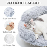 Mewoofun Elevated Cat Bed – 26"x18.3"x8.5" Wooden Pet Sofa with Washable Cover for Cats & Small Dogs, Grey