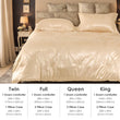 Luxurious Satin Microfiber Bedding Set – Double-Sided Jacquard Italian-Style Gold with Ultra-Shine, 3-Piece King-Size Quilt Cover & Pillowcase, Machine-Washable