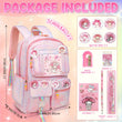 Sanrio Pink Melody Backpack Set – Includes Backpack, Badges & Stationery, Lightweight Kids School Bookbag