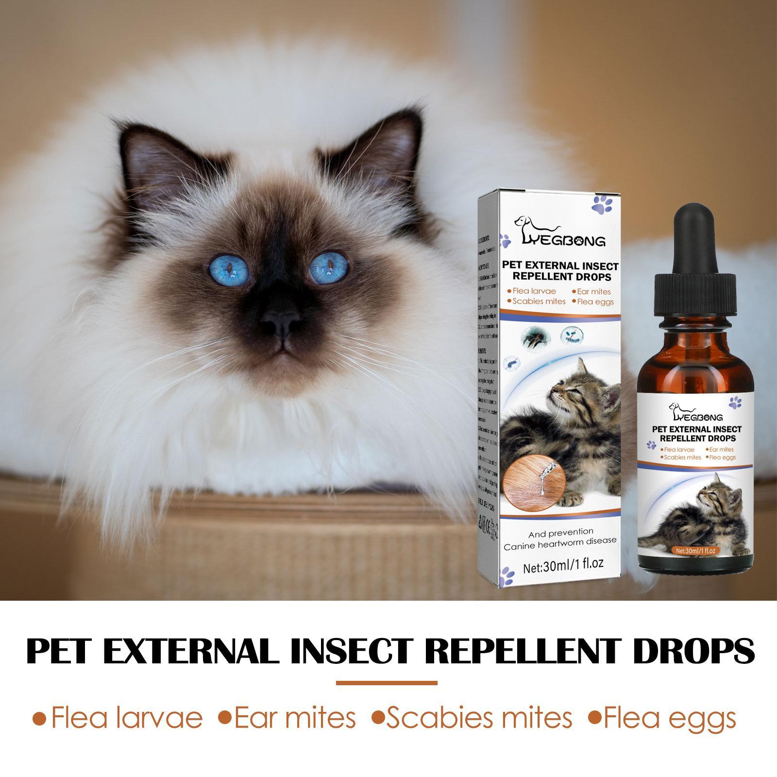 Yegbang External Deworming Drops for Pets – Flea, Tick & Lice Treatment with Soothing Itch Relief for Cats & Dogs