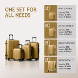 Vertical Striped 4-in-1 Hard Shell Luggage Set with Spinner Wheels & TSA Lock