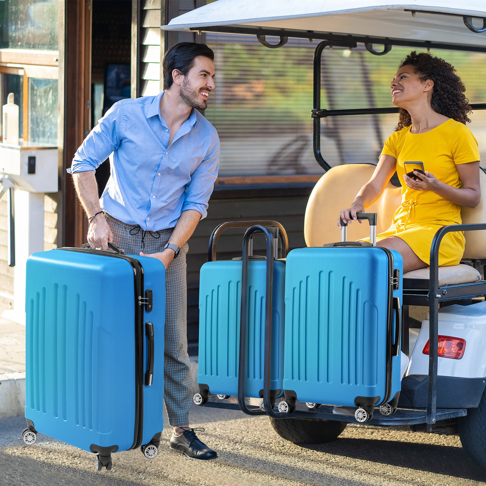 3-Piece Lightweight ABS Hard Shell Luggage Set – Spinner Suitcases with TSA Lock (20/24/28 Inches)