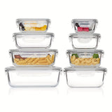 8pcs Glass Meal Prep Containers – Airtight, Leak-Proof, Microwave & Freezer Safe - PulinGO