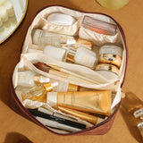 Embossed Pattern Leather Makeup Bag – Portable Cosmetics Organizer Pouch