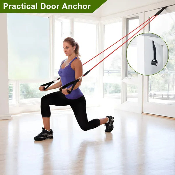 11pcs Resistance Bands Set – Fitness Workout Tubes with Handles, Door Anchor & Carry Bag for Home & Gym Training (10–100 lbs)