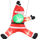 4.9‑Ft Lighted Hanging Santa Claus with Gift Bag – Inflatable Outdoor Decoration with Built‑in LED Lights