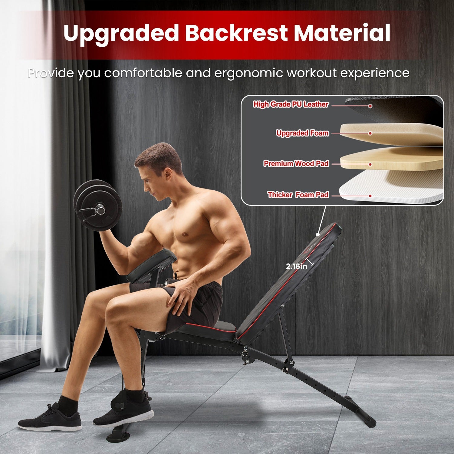 Adjustable Weight Bench with Preacher Curl Pad, Resistance Bands & Leg Extension – Home Gym Workout Bench 🏋️‍♂️🔥