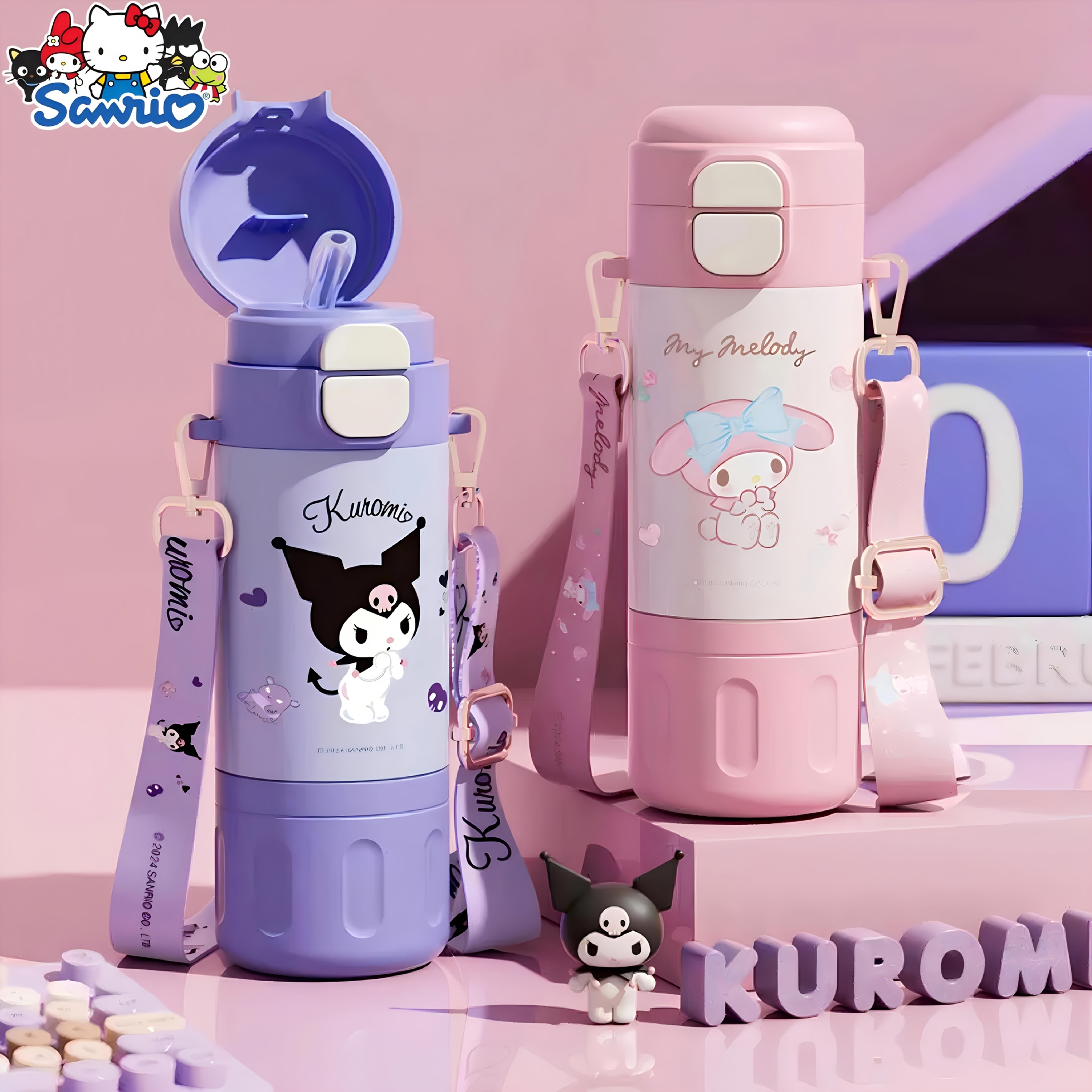 Sanrio Licensed Reusable Straw Cups – My Melody, Cinnamoroll & Kuromi Stainless Steel Character Design 🥤🎀