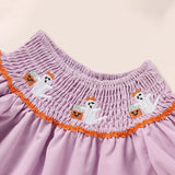 Infant Baby Girl Halloween Dress 🎃 Ghost Embroidery Outfit + Matching Headband