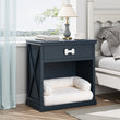 Vintage Small Locker with LED Lights & Pet Bed – Multi-Functional Wooden Pet Furniture with Storage and Cozy Sleeping Space