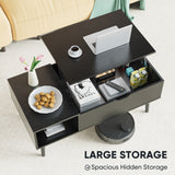 Industrial Lift Top Coffee Table with Hidden Storage - Rustic Living Room Center Table