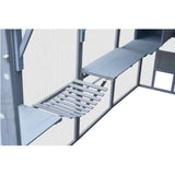 Outdoor Cat House & Enclosure – Weatherproof Wooden Cat Shelter with Secure Run and Multi-Level Platforms