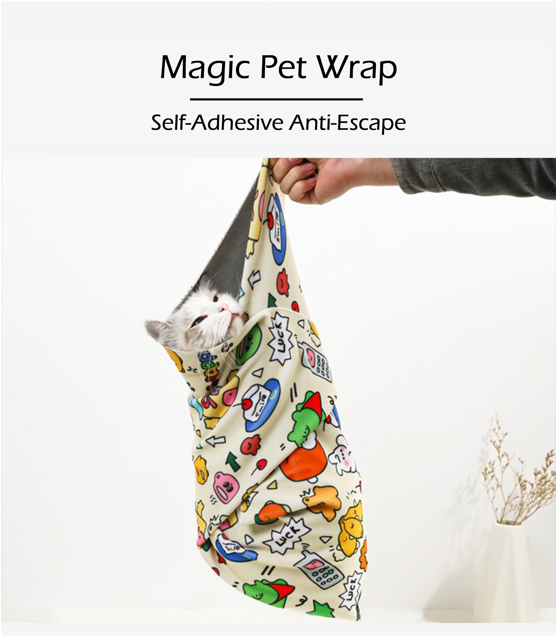 Magical Self-Adhesive Cat Grooming Wrap – Gentle, Anti-Scratch Restraint for Safe Nail Trims & Bathing