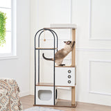 Modern Multi-Level Cat Condo with Cave, Perch & Dual Scratching Posts