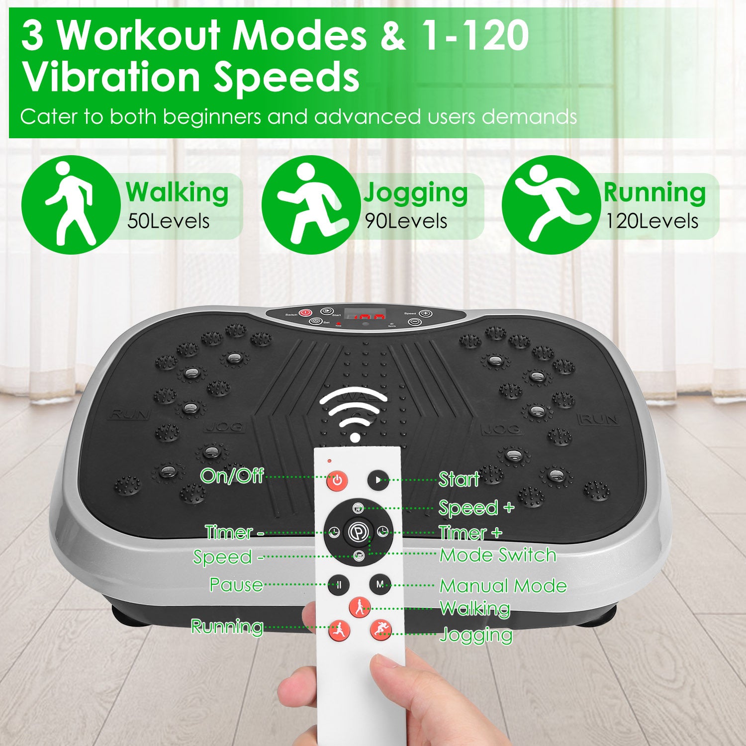 Vibration Exercise Machine with Resistance Bands & Remote – Whole Body Vibration Platform for Home Fitness 🏋️‍♀️⚡