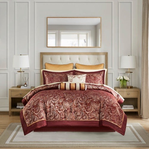 12-Piece Comforter Set with Cotton Bed Sheets – Complete Luxury Bedding Ensemble (Queen)