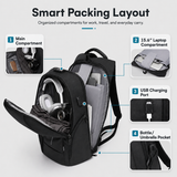 Slim Anti-Theft 15.6" Laptop Backpack with TSA Lock & USB Charging – Business Travel Backpack