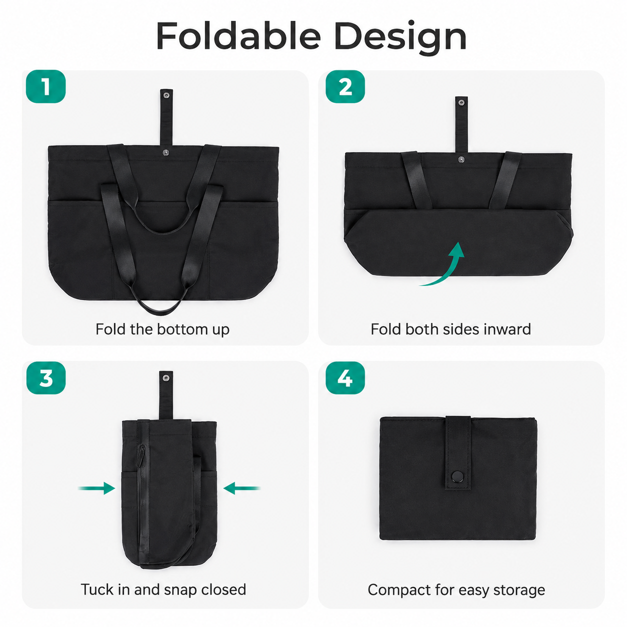 Large Foldable Tote Bag for Women – Lightweight 20L Travel, Work & Gym Shoulder Bag