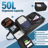 50L Convertible Garment Duffel Backpack with Shoe Compartment