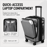 20-Inch Expandable Carry-On Luggage with Front Laptop Compartment, TSA Lock & Spinner Wheels – Grey