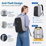 Premium Anti-Theft 15.6-Inch Laptop Backpack with USB Charging – Light Grey