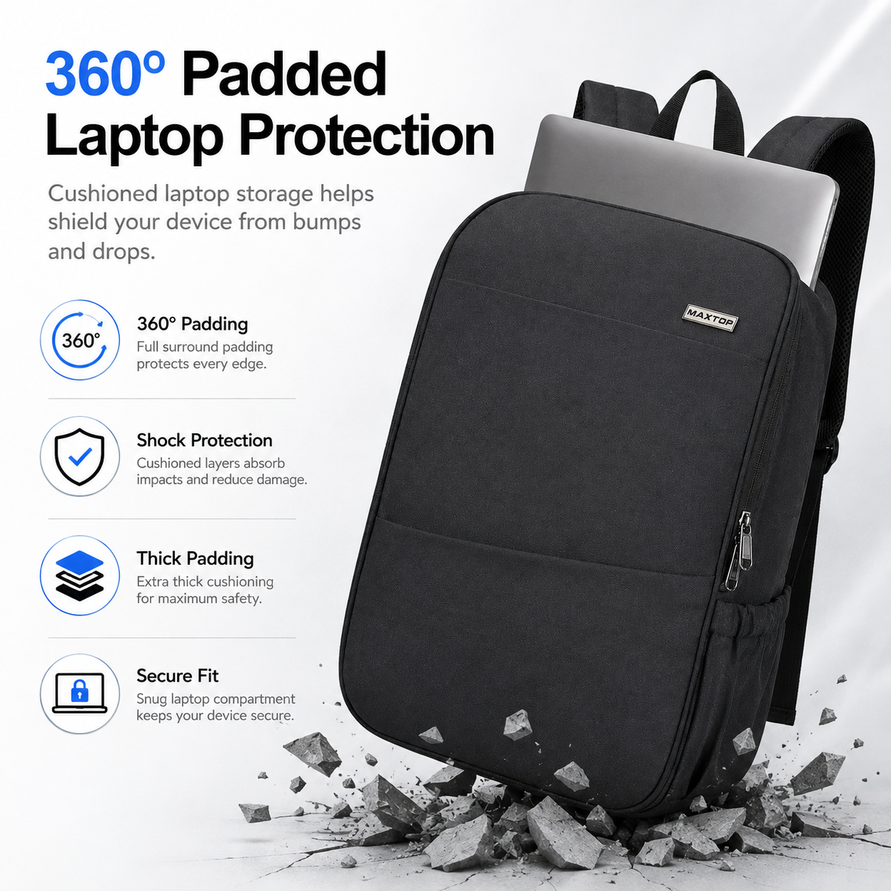 15.6-Inch Laptop Backpack with USB Charging – Water-Resistant Deep Storage Travel & Work Bag