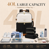 40L Carry-On Travel Backpack with Laptop Compartment & Packing Cubes