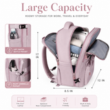 Large TSA-Friendly 17-Inch Travel Laptop Backpack – Pink Khaki