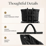 Expandable Puffy Tote Bag for Women – Quilted Laptop, Work & Travel Carry-On Tote