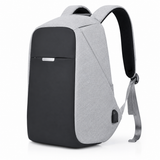 Premium Anti-Theft 15.6-Inch Laptop Backpack with USB Charging – Light Grey