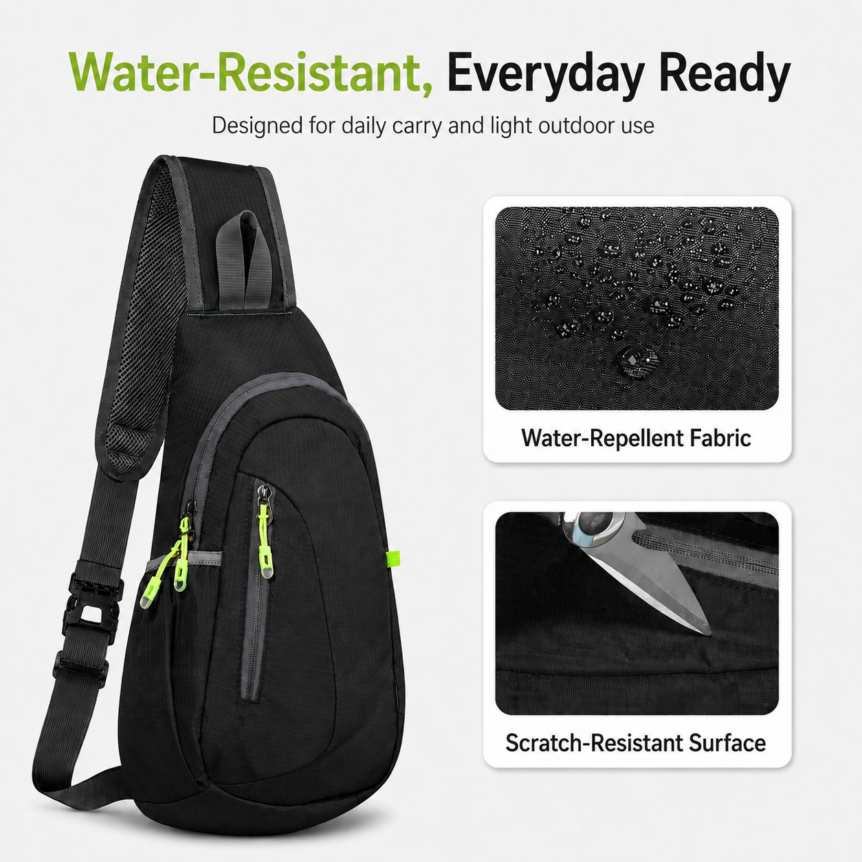 Lightweight Crossbody Sling Bag – Compact Travel Chest Pack with Smart Storage