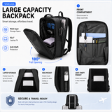 Expandable Hard Shell Anti-Theft Laptop Backpack – 15.6” Business Travel Bag with TSA Lock & USB Port