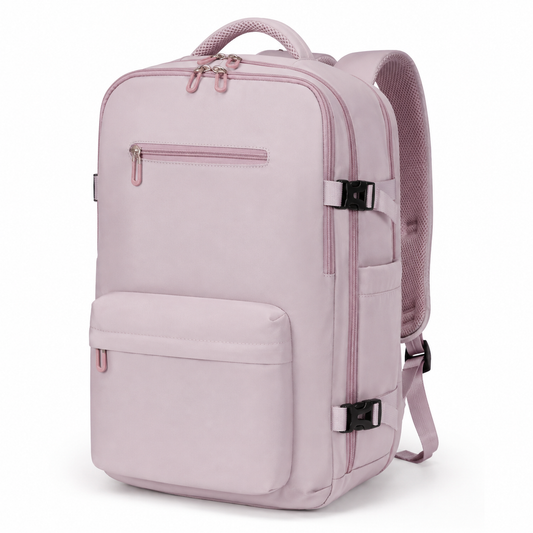 Large TSA-Friendly 17-Inch Travel Laptop Backpack – Pink Khaki