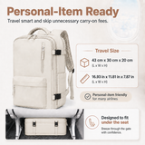 Women’s Flight-Ready Carry-On Backpack with Shoe Compartment & Wet Pocket – Beige